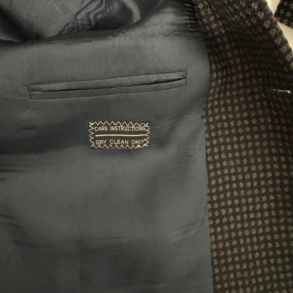 Mani Mens Suit Coat 43R Blazer Made in Italy 100% Pure Virgin Wool Navy - Picture 9 of 14